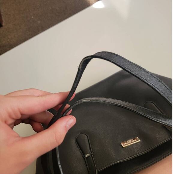 Kate Spade Laurel Way Jaymes Tote Bag Purse Leather New York Black Crossgrain - Picture 6 of 11